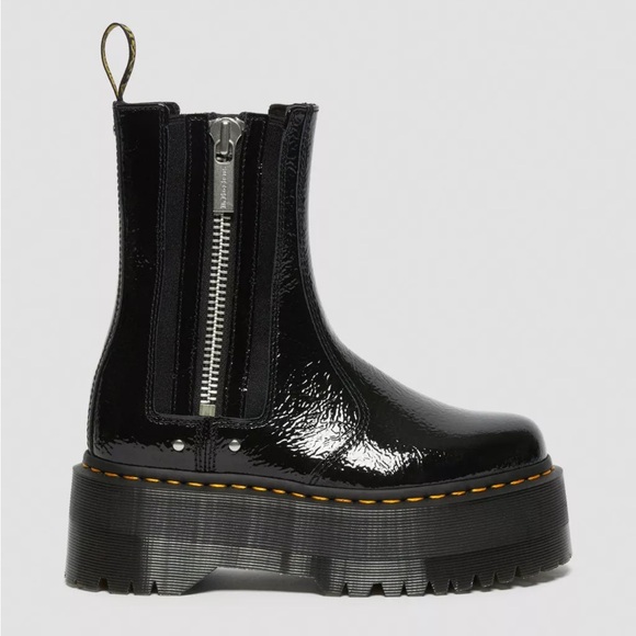 2976 MAX DISTRESSED PATENT CHELSEA PLATFORM BOOTS - Picture 4 of 11